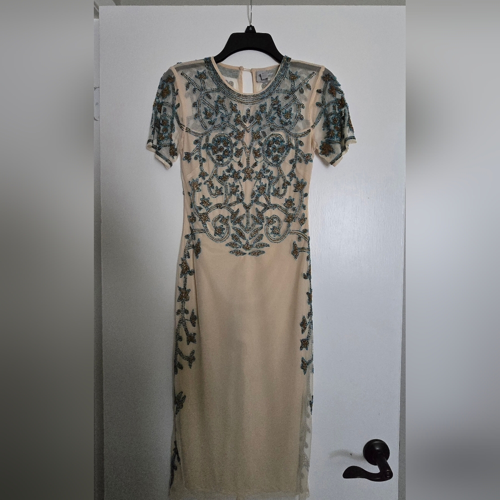 Beaded Body Con Cocktail Dress